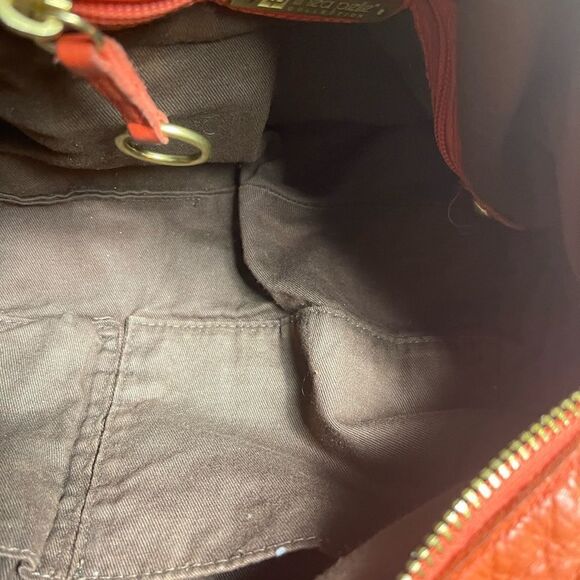 Vintage Fully Leather Orange Linea Pelle Collection shoulder bag brass hardwares - Picture 16 of 16